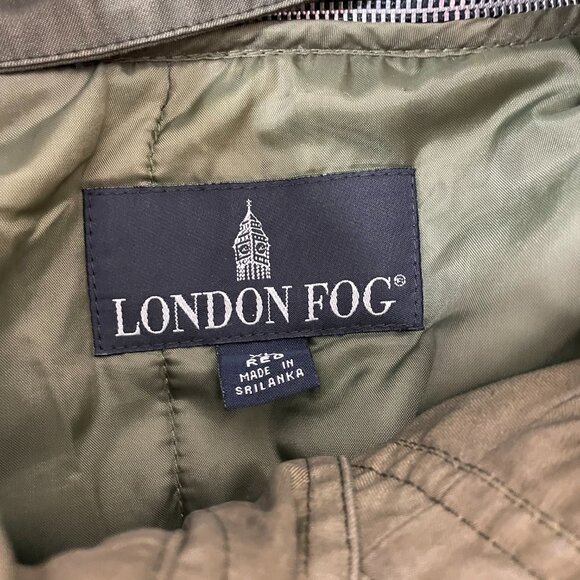 London Fog Jacket XL Brown Tan Coat Bomber Utility Pockets Vintage Outdoors - Picture 4 of 5